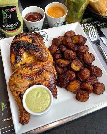 Poulet braisé et alloco